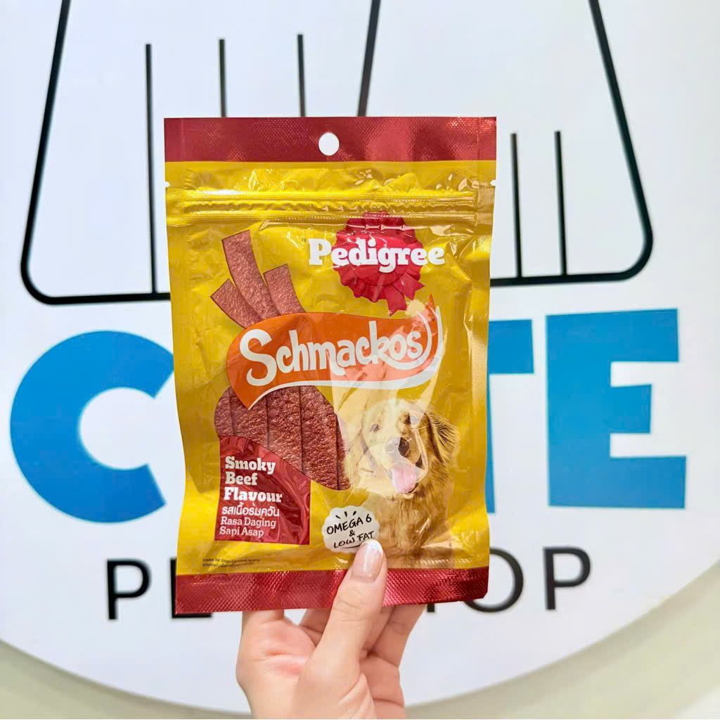 Thức ăn vặt cho chó Pedigree Meat Jerky vị bò xông khói dạng que 80g