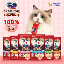 [GÓI 4 THANH 14gr = 56gr] Súp thưởng Silver Spoon dạng thanh cho mèo - 6 Vị Thơm Ngon