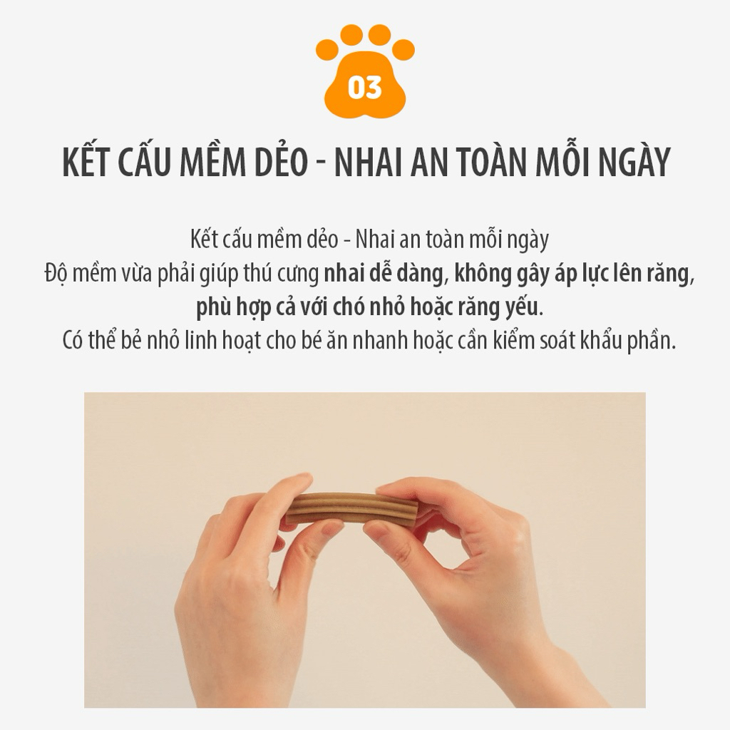 Bánh Thưởng Chó Dhuman Play Chew Dental Gum Cheese 10g – Snack Chó Sạch Răng, Ít Dị Ứng, Dễ Tiêu Hóa, Vị Phô Mai - Ảnh 6