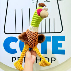 Đồ Chơi Chó Mèo Hình Gà Phát Tiếng Dài 40cm – Thú Nhồi Bông Squeaky Toy Cho Chó Cắn Gặm Giảm Stress