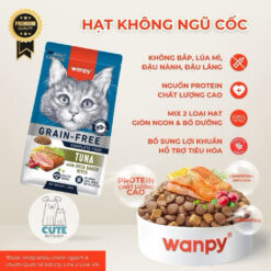 [Hỏa Tốc] Hạt WANPY thịt viên nướng cho mèo, Không Ngũ Cốc, Hỗ Trợ Tiêu Hóa, Da & Lông 500g