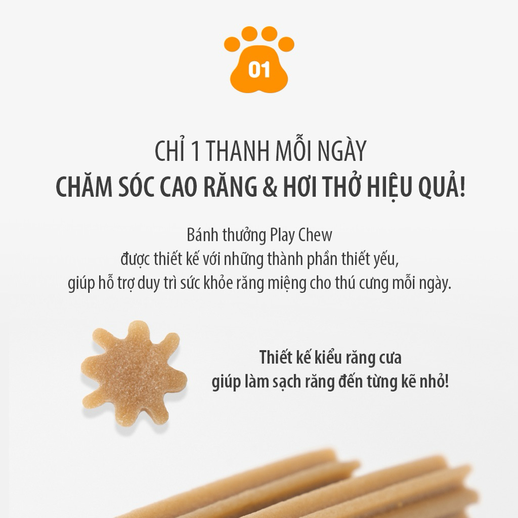 Bánh Thưởng Chó Dhuman Play Chew Dental Gum Cheese 10g – Snack Chó Sạch Răng, Ít Dị Ứng, Dễ Tiêu Hóa, Vị Phô Mai - Ảnh 7
